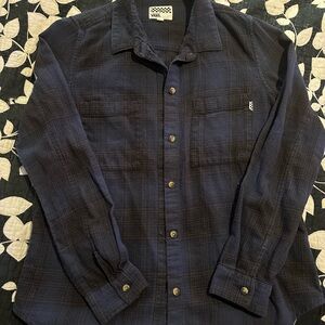 Vans Women’s Navy Checkered Button Down Shirt